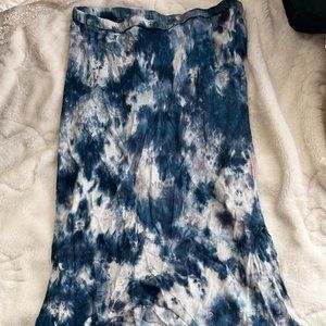 Young Fabulous & Broke Blue Tie Dye Midi Skirt Size S